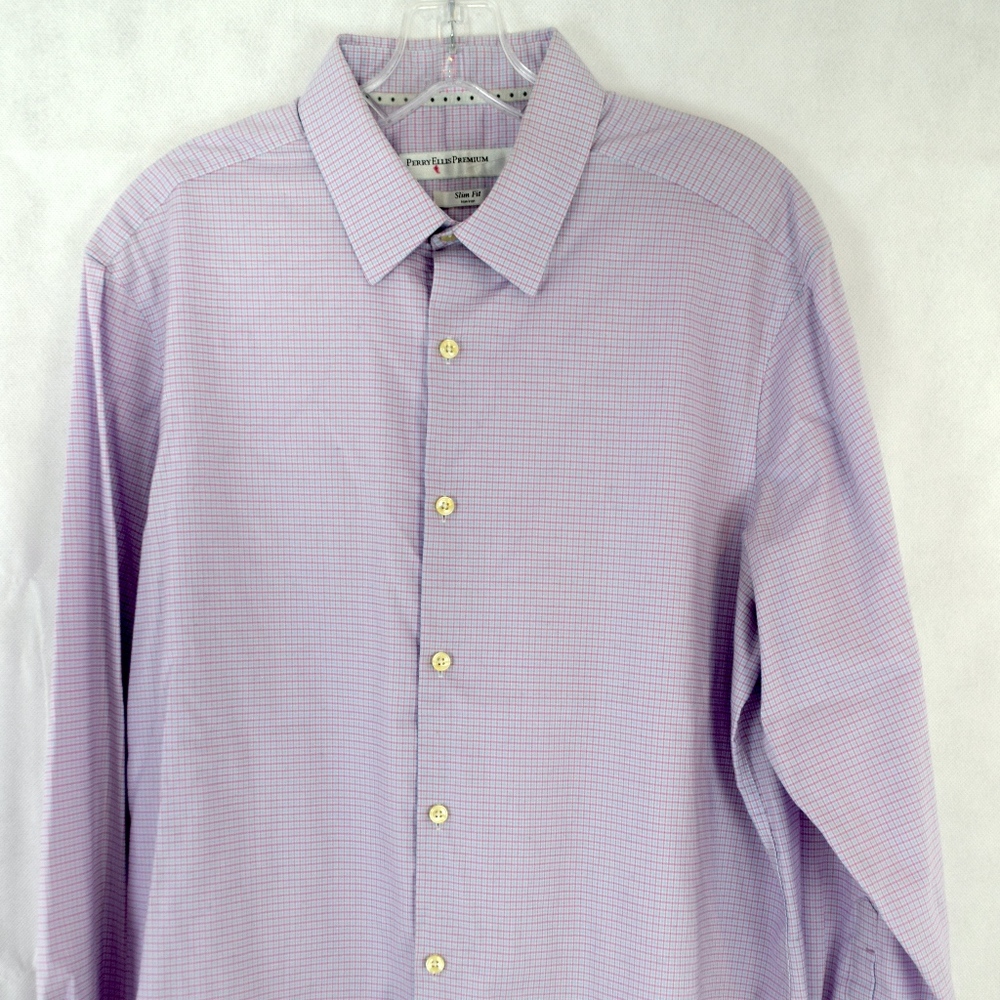 Perry Ellis Premium Tech Slim Fit Fucsia Men's Shi